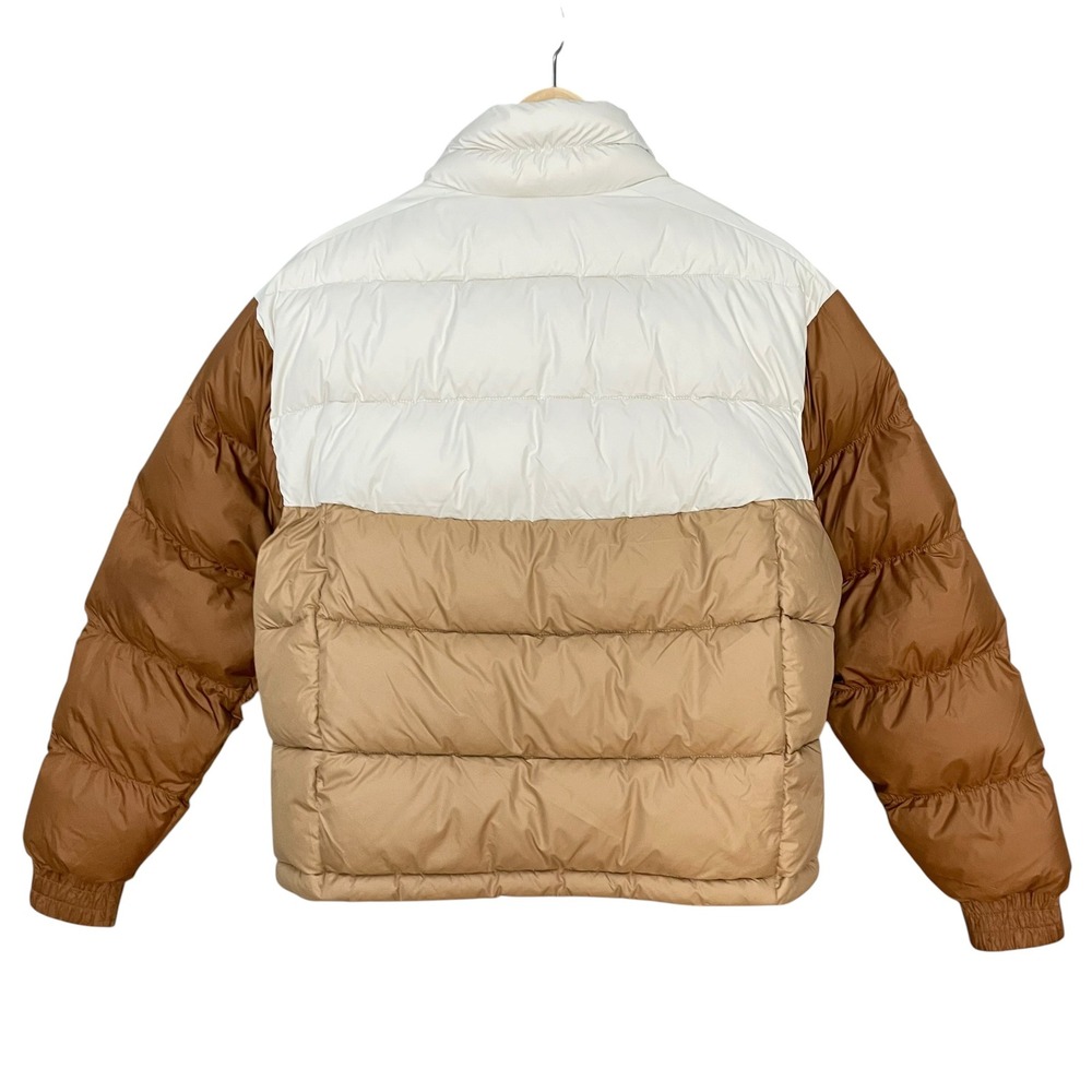 Columbia Pike Lake II Cropped Insulated Jacket Omni-Heat Puffer Coat Brown White - Picture 6 of 16